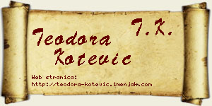 Teodora Kotević vizit kartica